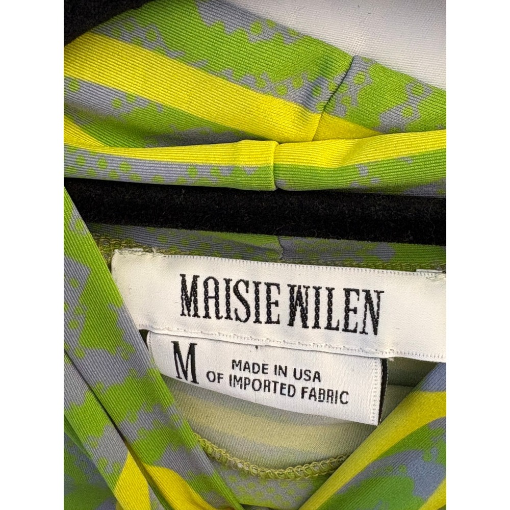 Maisie Wilen Orbit City Midi Dress Medium Green Long Sleeve Stretch USA - Picture 3 of 10